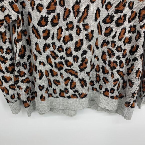 Signature Studio Sweater Leopard Print Pullover Long Sleeve - Picture 4 of 8